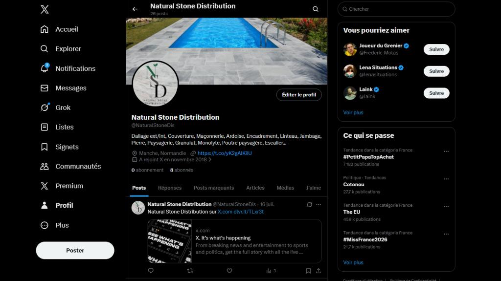 Natural Stone Distribution sur X.com